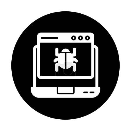 Illustration for Flat laptop computer infected by malware  icon - Royalty Free Image