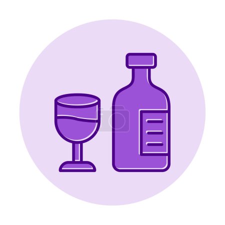 Ilustración de Botella con icono de vino, ilustración de vectores - Imagen libre de derechos