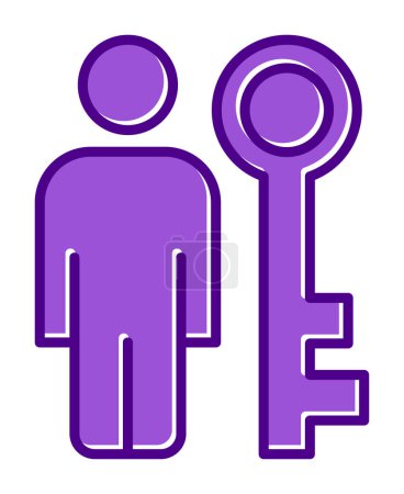 Ilustración de Icono de la persona clave vector ilustración - Imagen libre de derechos