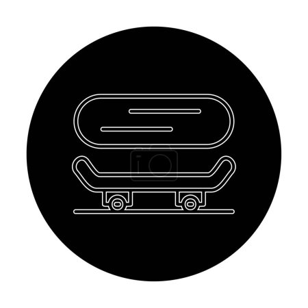 Téléchargez les illustrations : Icône de skateboard simple, illustration vectorielle - en licence libre de droit