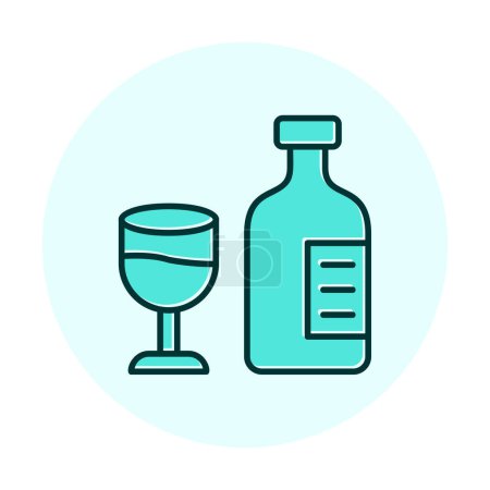 Photo for Bottle with  wineglass icon, vector illustration - Royalty Free Image