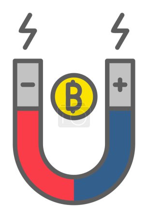 vector illustration of magnet flat icon 