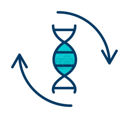 Ilustración de Simple molécula plana de icono de ADN ilustración vectorial - Imagen libre de derechos