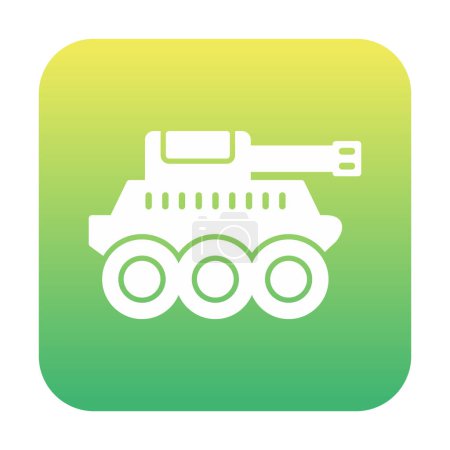 Téléchargez les illustrations : Conception simple plate d'icône de vecteur de réservoir militaire - en licence libre de droit
