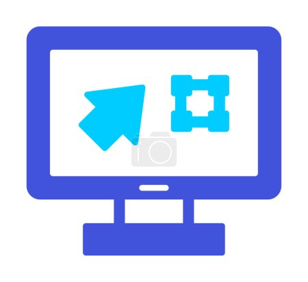 Ilustración de Aplicación de diseño gráfico simple en el icono de la pantalla, ilustración de vectores - Imagen libre de derechos