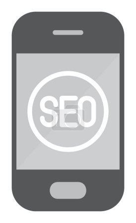 Illustration for Smartphone with seo web icon vector illustration - Royalty Free Image