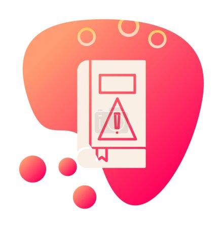 Ilustración de Libro de alerta con signo de exclamación icono de color plano vector - Imagen libre de derechos