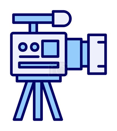 Téléchargez les illustrations : Illustration vectorielle d'icône de caméra simple plate - en licence libre de droit