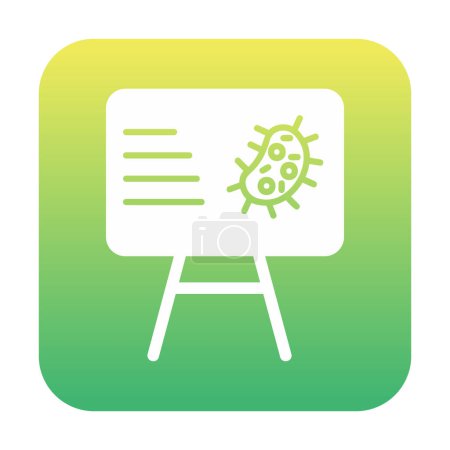 Illustration for Presentation board with bacteria icon, vector illustration - Royalty Free Image