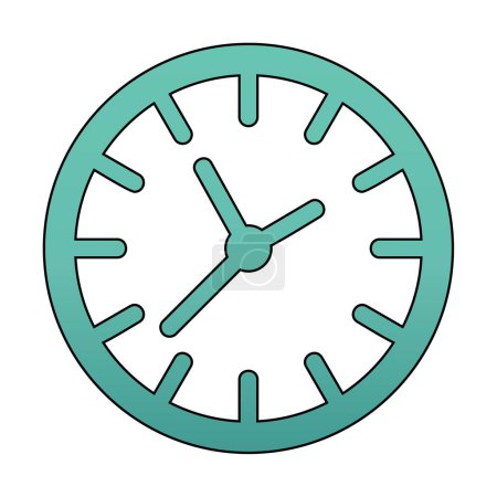 Téléchargez les illustrations : Icône de l'horloge, illustration vectorielle, symbole de temps - en licence libre de droit