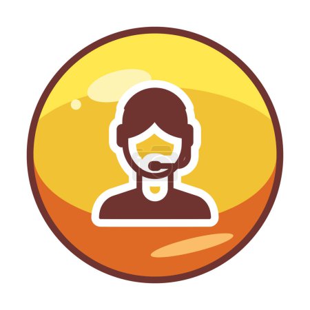 Ilustración de Icono del agente de servicio al cliente en vector. Logotipo - Imagen libre de derechos