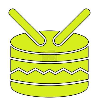 Trommelsymbol-Vektor. Lineare Zeichengestaltung