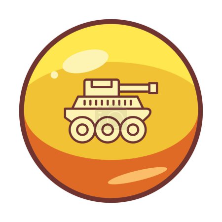 Ilustración de Plano simple tanque militar vector icono de diseño - Imagen libre de derechos