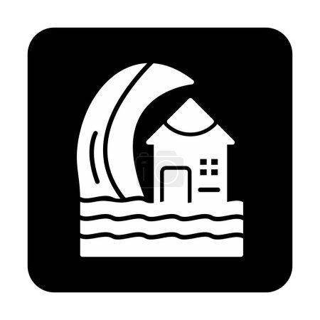 Illustration for Simple Tsunami icon, vector illustration - Royalty Free Image
