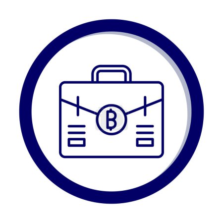 Illustration for Briefcase with bitcoin. web icon simple - Royalty Free Image