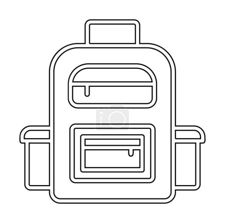 Téléchargez les illustrations : Illustration vectorielle icône plat sac à dos - en licence libre de droit
