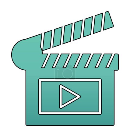 Ilustración de Clapperboard vector icono de color plano - Imagen libre de derechos