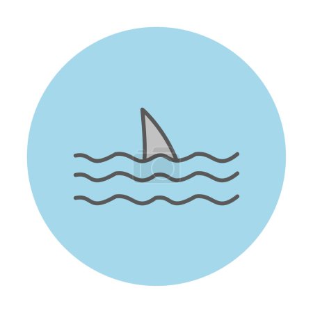 Illustration for Shark fin in sea icon, vector illustration - Royalty Free Image