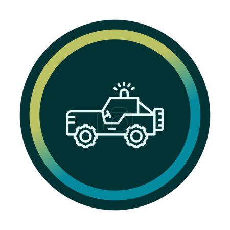 Illustration for Military Jeep Icon, Vector Illustration - Royalty Free Image