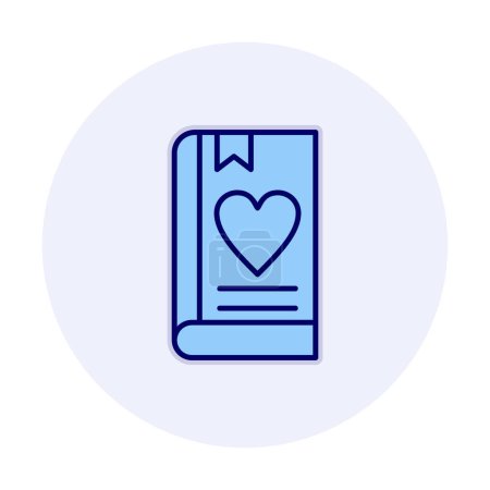 Illustration for Love book with bookmark icon, simple vector illustration - Royalty Free Image