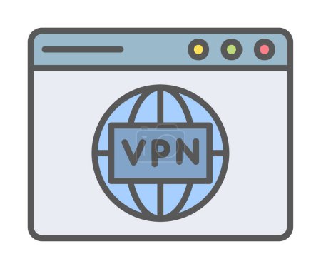 Ilustración de Simple icono de conexión Vpn, ilustración vectorial - Imagen libre de derechos