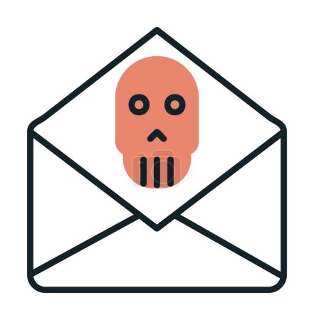Illustration for Email icon with virus sign, vector illustration simple design - Royalty Free Image