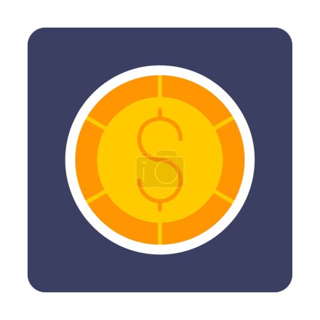 Illustration for Dollar coin icon, vector illustartion - Royalty Free Image