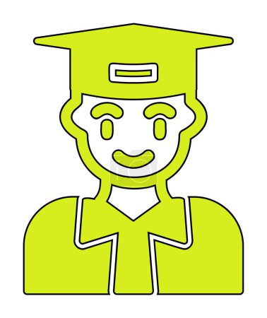 Illustration for Graduate flat icon. student in flat style design - Royalty Free Image