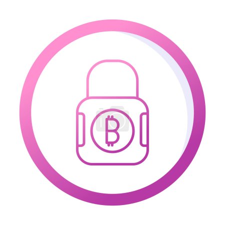 Illustration for Simple flat bitcoin Paid Lock icon, vector illustration - Royalty Free Image