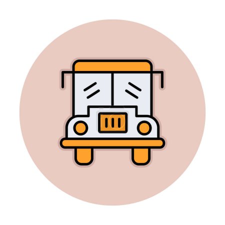 Ilustración de Piso Autobús escolar. icono web diseño de ilustración simple - Imagen libre de derechos