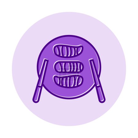 Ilustración de Sushi en el icono de la placa, ilustración vectorial - Imagen libre de derechos