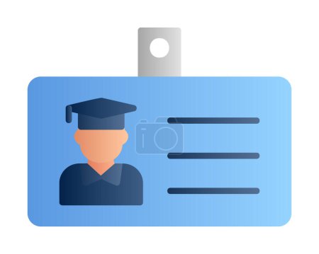 Téléchargez les illustrations : Illustration vectorielle d'icône de carte d'identité étudiante - en licence libre de droit