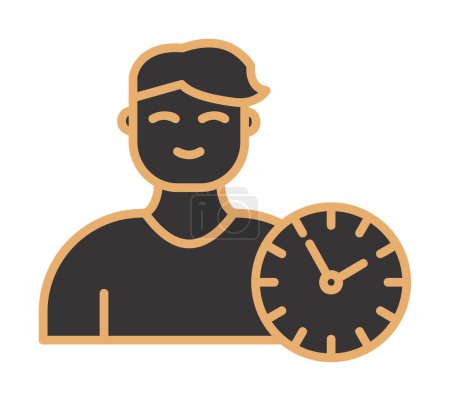 Illustration for Avatar man with a clock icon design, time management and time theme vector illustration - Royalty Free Image