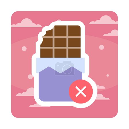 Téléchargez les illustrations : Simple Pas d'icône chocolat, illustration vectorielle - en licence libre de droit