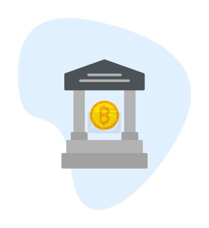 Illustration for Flat bank building isolated vector icon  design - Royalty Free Image