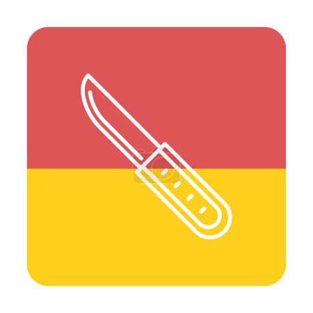 Téléchargez les illustrations : Vecteur d'icône de couteau isolé sur fond blanc - en licence libre de droit