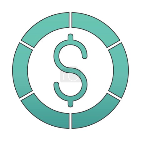 Ilustración de Icono de moneda de dólar, ilustración vector - Imagen libre de derechos