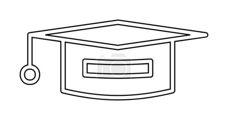Ilustración de Icono sombrero de graduación, icono de la educación. estilo de diseño plano - Imagen libre de derechos
