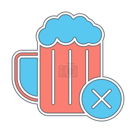 Illustration for Simple No Alcohol icon, vector illustration - Royalty Free Image