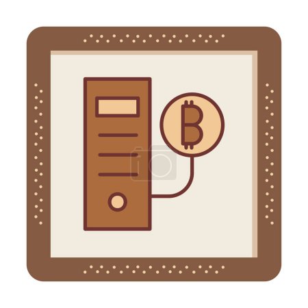 Illustration for Bitcoin Miner CPU (BTC) icon, vector illustration - Royalty Free Image