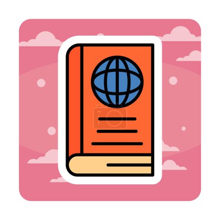 Téléchargez les illustrations : Icône simple du livre du monde, illustration vectorielle - en licence libre de droit
