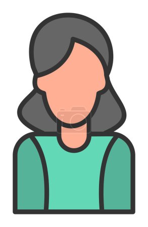 Téléchargez les illustrations : Femme avatar icône, illustration vectorielle - en licence libre de droit