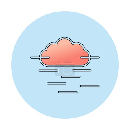 Ilustración de Icono de niebla y nube, símbolo del tiempo, ilustración vectorial - Imagen libre de derechos