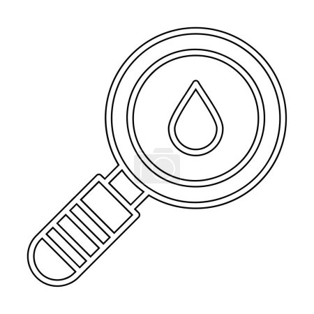 Téléchargez les illustrations : Icône loupe. illustration vectorielle de goutte d'eau en loupe - en licence libre de droit