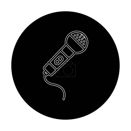 Ilustración de Micrófono icono plano. logotipo del micrófono, ilustración del vector. - Imagen libre de derechos