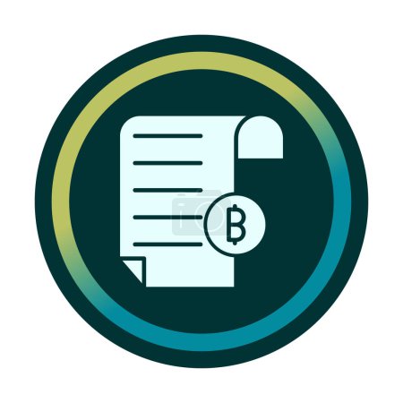 Téléchargez les illustrations : Illustration vectorielle de l'icône de projet de loi avec Bitcoin signe - en licence libre de droit
