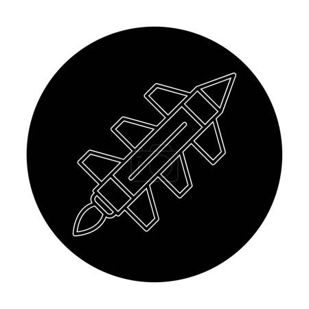 Téléchargez les illustrations : Illustration vectorielle d'icône de fusée à missiles - en licence libre de droit
