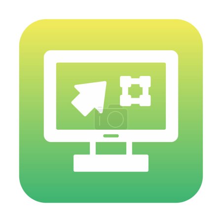 Ilustración de Aplicación de diseño gráfico simple en el icono de la pantalla, ilustración de vectores - Imagen libre de derechos