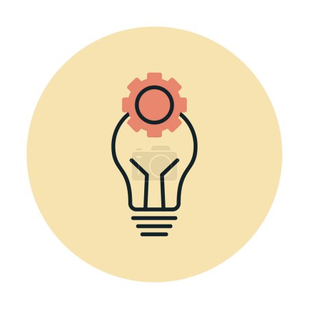 Illustration for Light bulb with cogwheel icon, vector illustration - Royalty Free Image