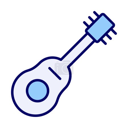 Téléchargez les illustrations : Illustration simple icône de guitare plate - en licence libre de droit